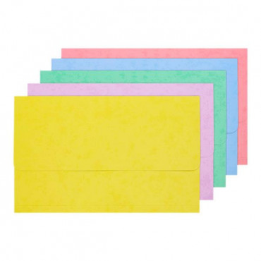 Pastel Pkt.5 Cardboard Document Wallets- assorted