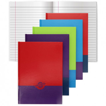 A4 160pg Lay Flat Hardcover Notebook ASSORTED