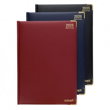 A4 2025 Week To View Desk Diary assorted