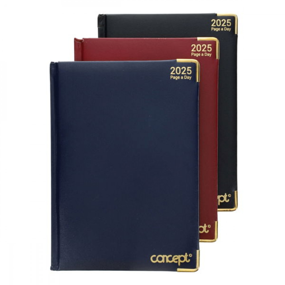 A5 2025 Page A Day Diary assorted