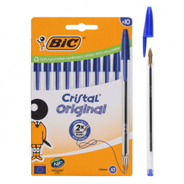 Cristal Ballpoint Pen  Blue PKT 10