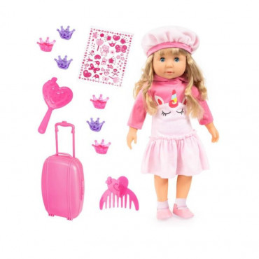 CHARLENE UNICORN DOLL 46CM WITH SOUND AND ACCESS.