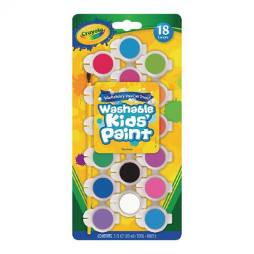 KIDS PAINTS WASHABLE 18 ASST