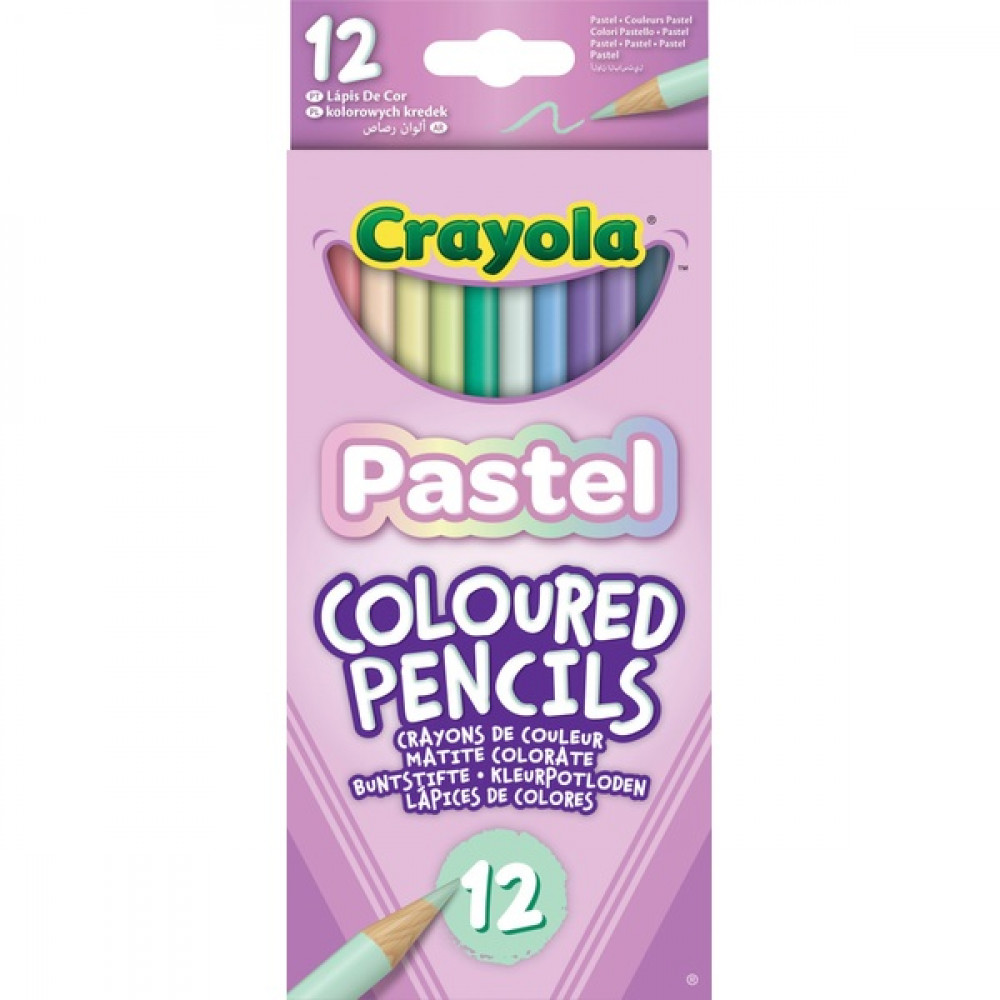 12 Pastel Coloured Pencils