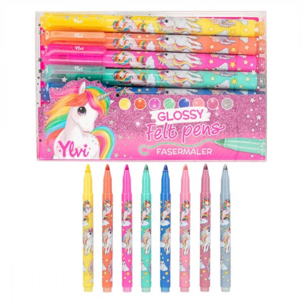 Ylvi Glossy Felt Pen Set