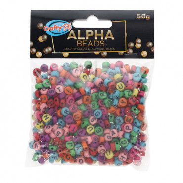 Coloured Alpha Beads 50G ASSORTED