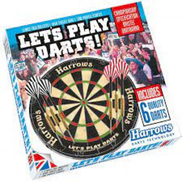 HARROWS LETS PLAY DARTS BRISTLE BOARD GAME