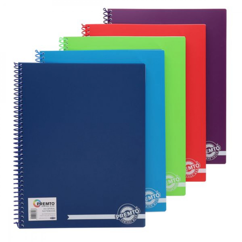 A4 160pg Pp Spiral Notebook - assorted