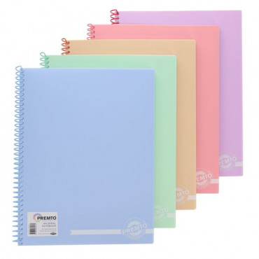 Pastel A4 160pg Pp Spiral Notebook - assorted