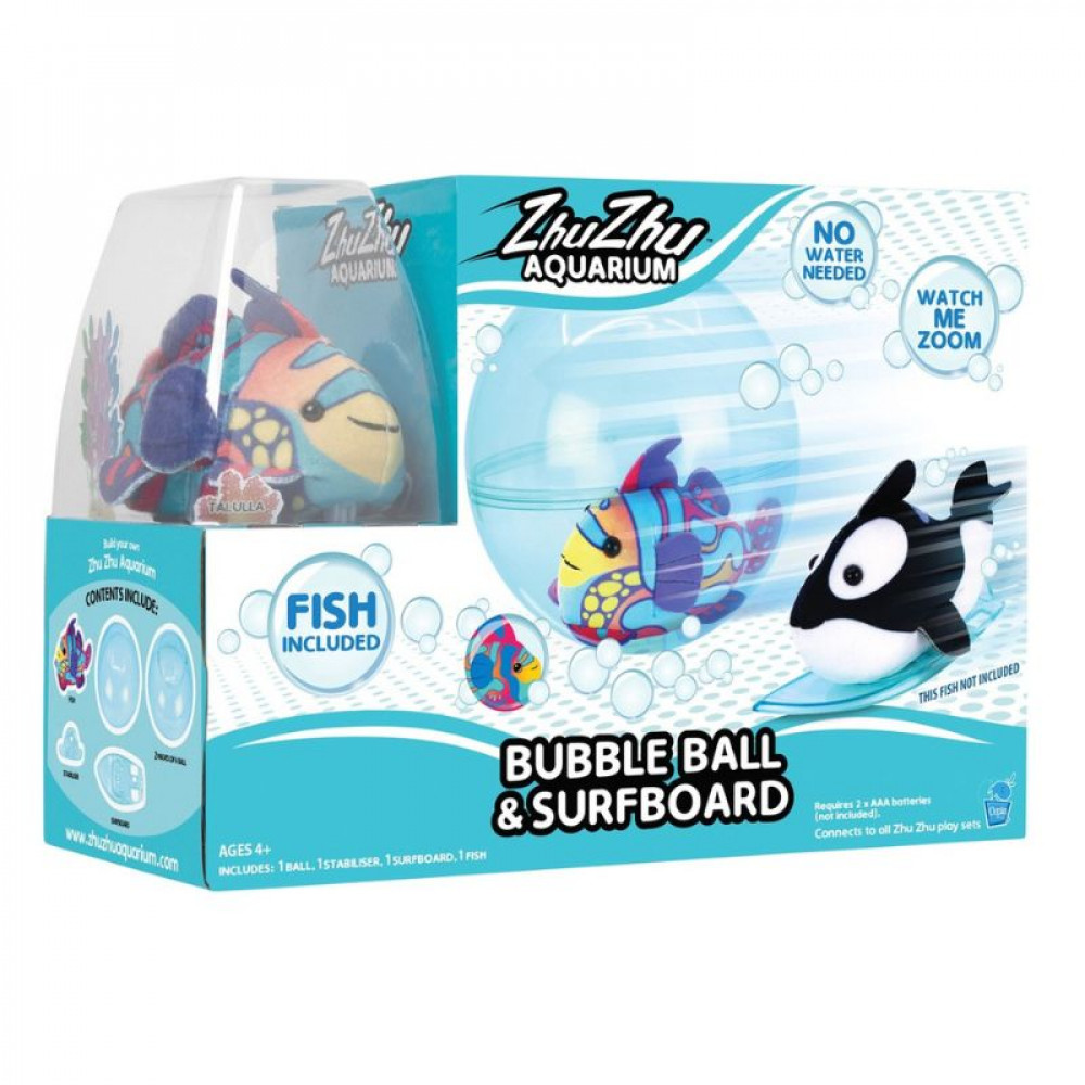 Zhu Zhu Aquarium Bubble Ball & Surboard