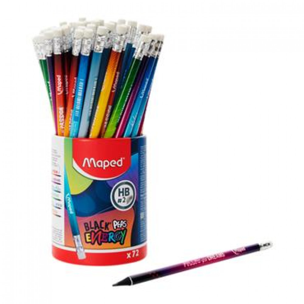 Maped Black'peps Woodfree Hb Pencil W/eraser - Eny