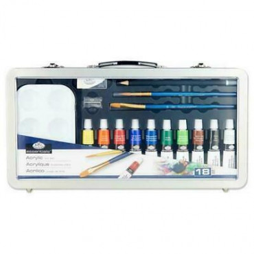 Essentials 18pce Deluxe Art Set In Carry Case Acry