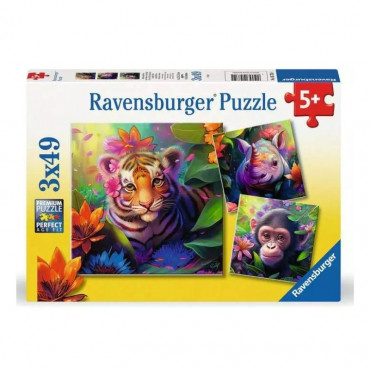 Jungle Babies 3x49 Pc Puzzle