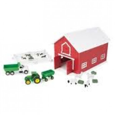 1:64 John Deere 24pc Playset w/Red Barn