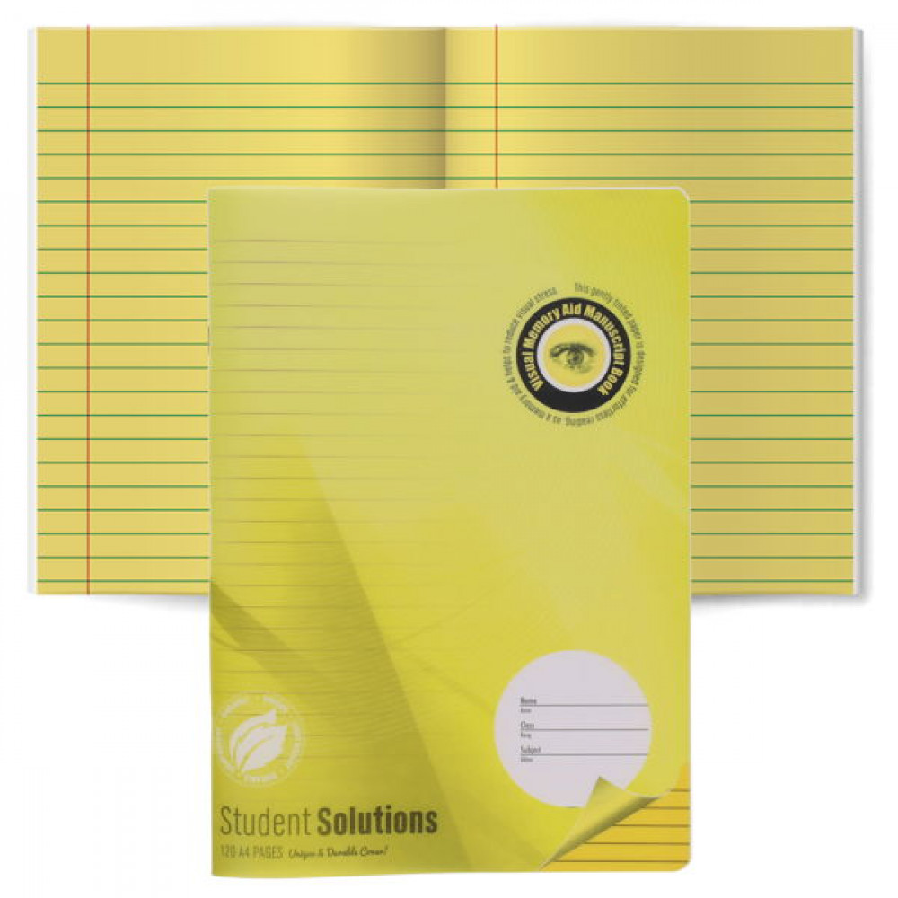 PLASTIC COVER MANUSCRIPT BOOK - YELLOW