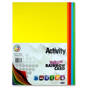 A3 Coloured Card 50 Sheets