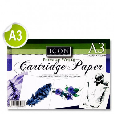 White Cartridge Paper A3-40 Sheets