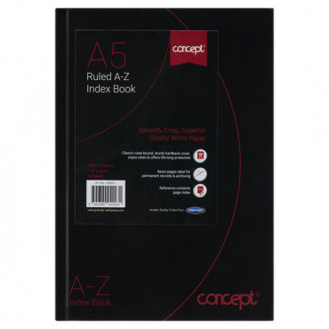 INDEX BOOK A-Z Hardcover A5 192pg