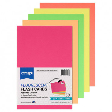 FLOURESCENT CARD 6X4IN 50PK