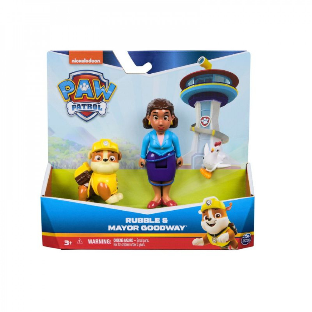 PAW Patrol Figure 3 Packs Rubble Mayor Goodway