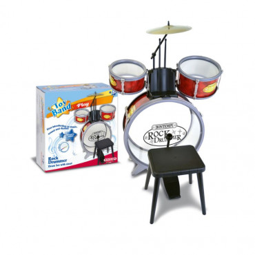 Red Drum Kit with Stool 4 pc