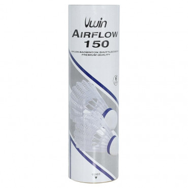 Uwin Airflow 150 Badminton Shuttlecocks WHITE 6PK