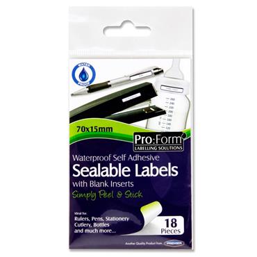 WATERPROOF SEALABLE LABELS 18PK