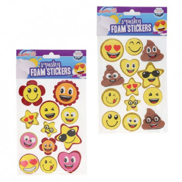 Squishy Smiley Foam Stickers - assorted