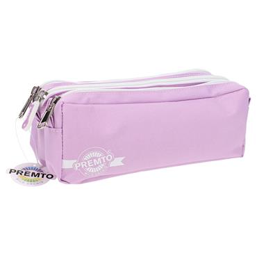 Premto Pastel 3 Pocket Pencil Case - Wild Orchid