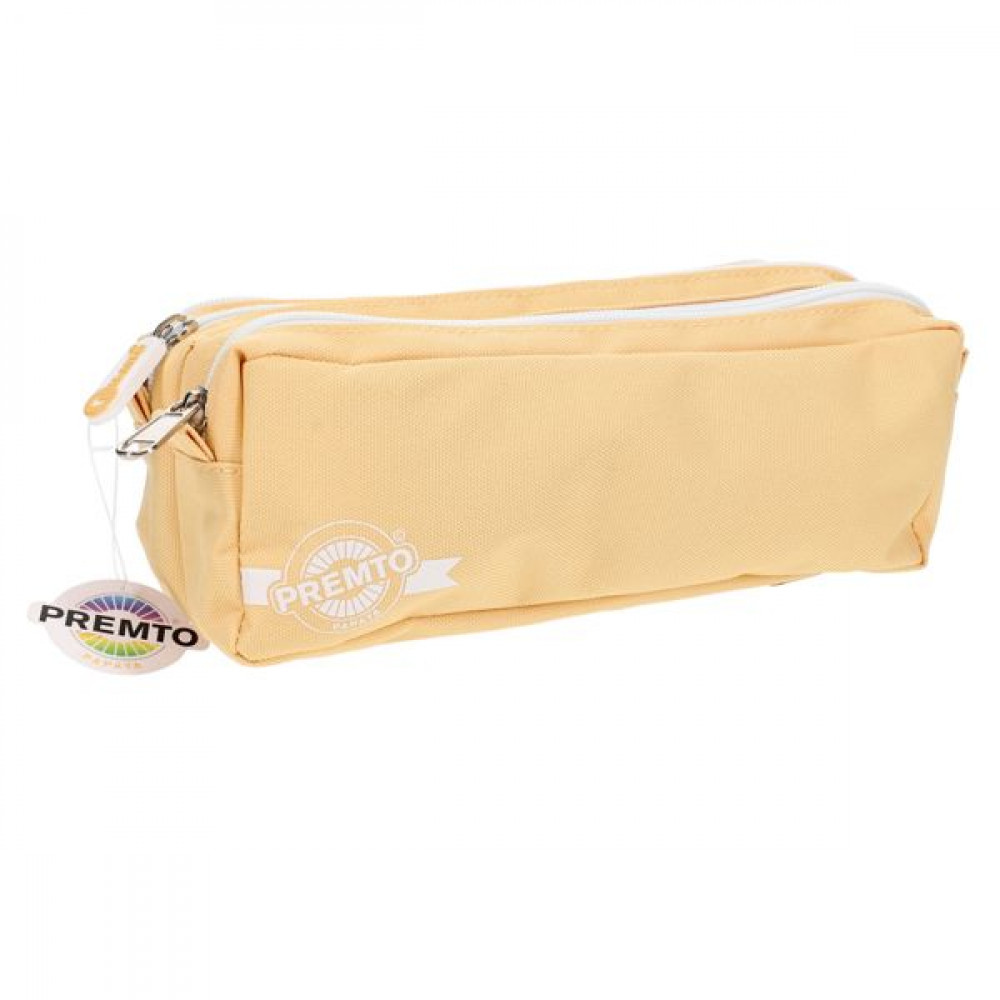 Pastel 3 Pocket Pencil Case - Papaya