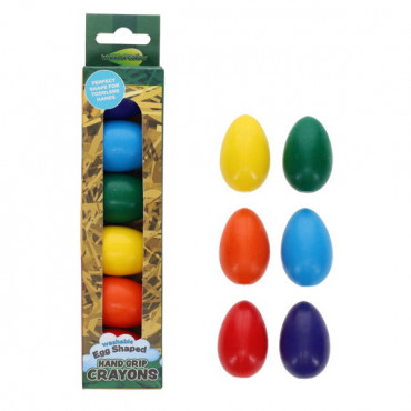 Hand Grip Crayons - Egg Shaped 6 pkt