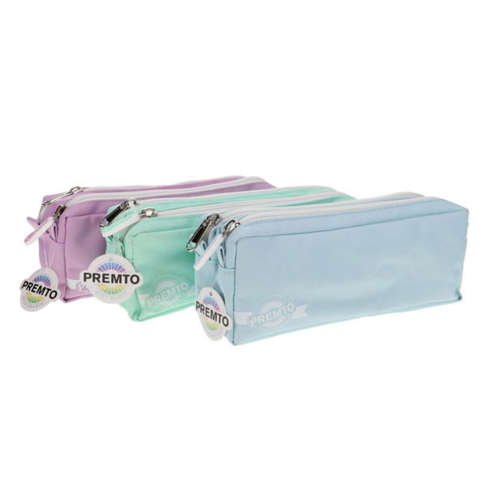 Pastel 2 Pocket Pencil Case - assorted