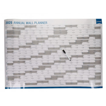 A1 2025 Annual Wall Planner With Dry Wipe Marker