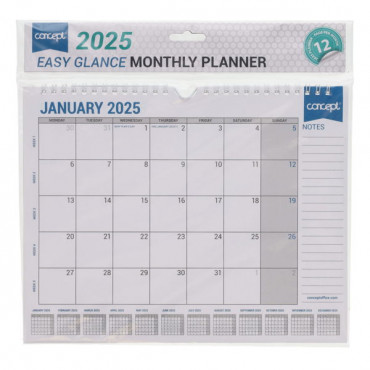 2025 Easy Glance Monthly Planner