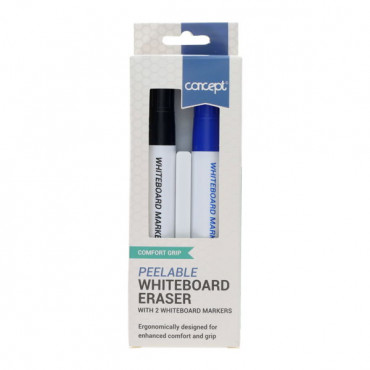 WHITEBOARD ERASER PEELABLE WITH MARKERS