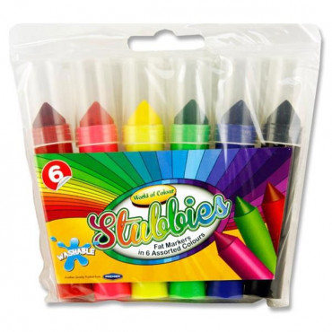 WASHABLE STUBBIES MARKERS pk6