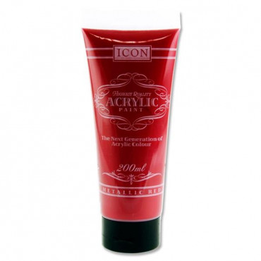 ACRYLIC PAINT METALLIC RED 200ML