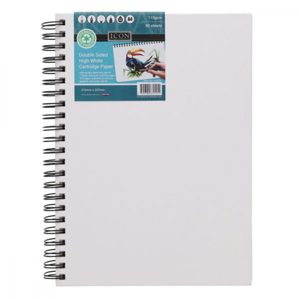 A4 110gsm Spiral Sketch Pad - 80 Sheets