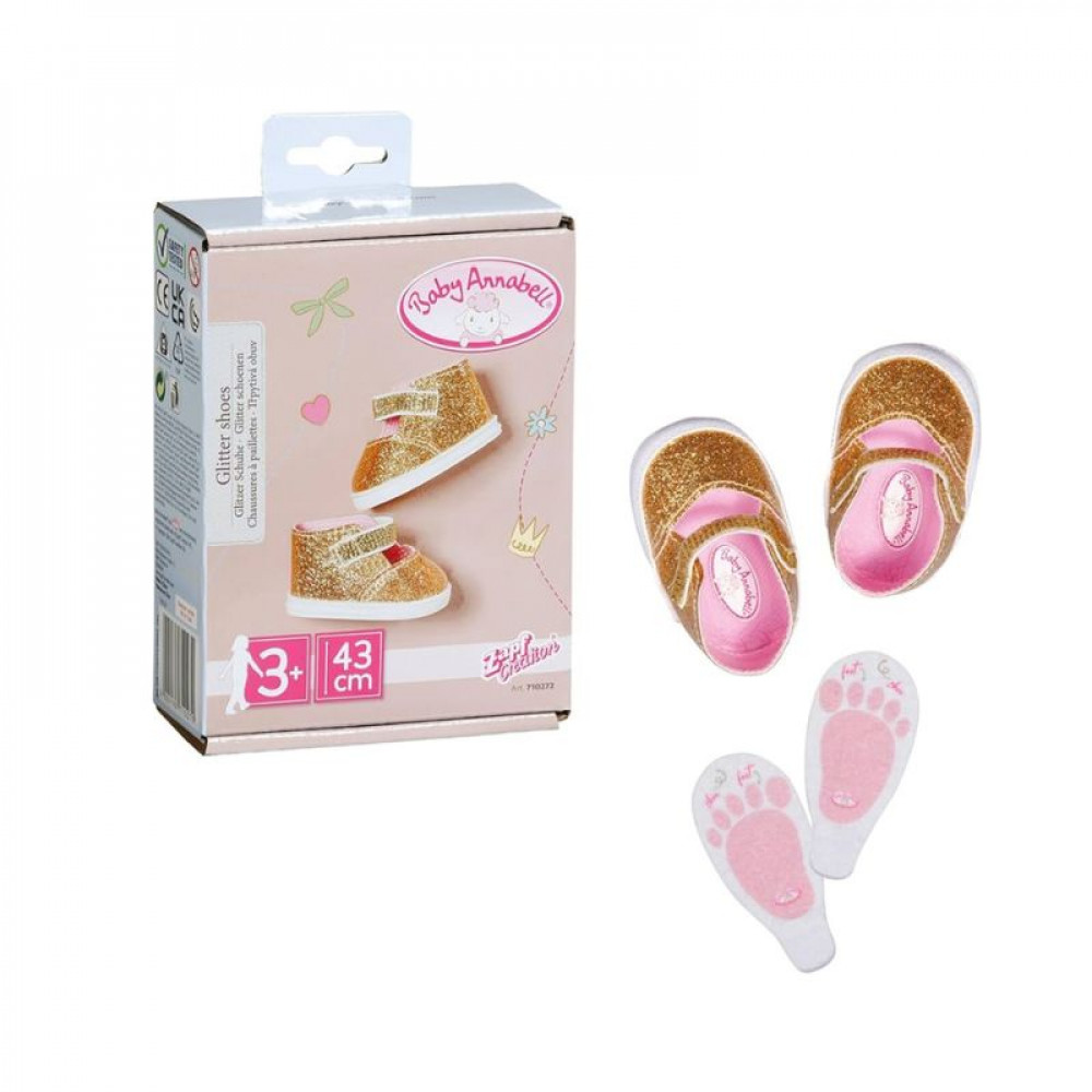 Baby Annabell Shoes big gold insoles 43cm